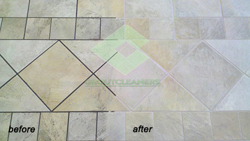 before and after tile grout cleaning